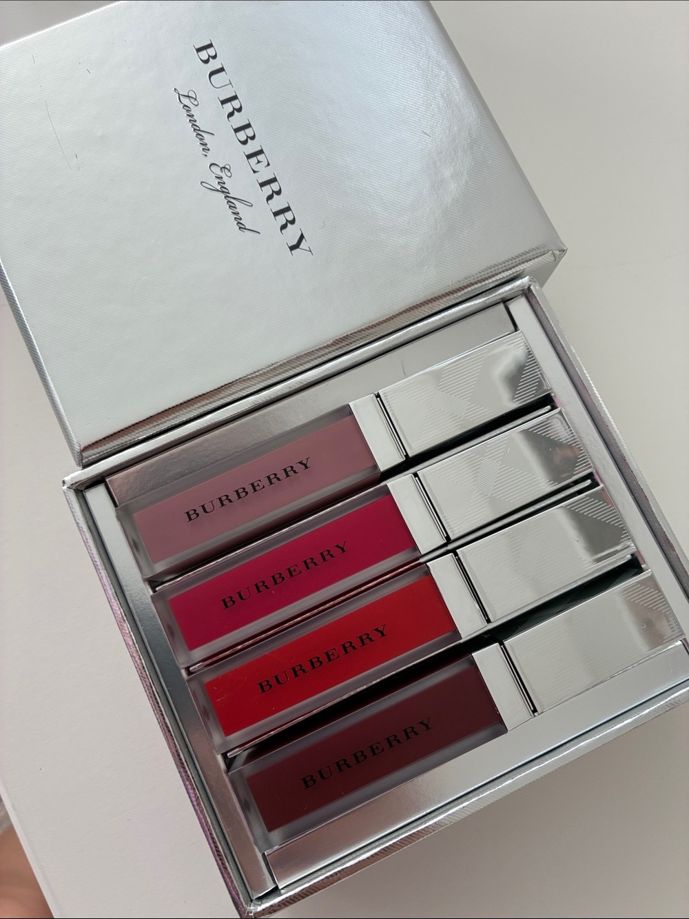 Burberry Silver Reflective Branded Box